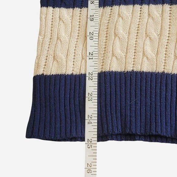 Arizona V Neck Large Navy and Cream Striped Sweater - Picture 5 of 7